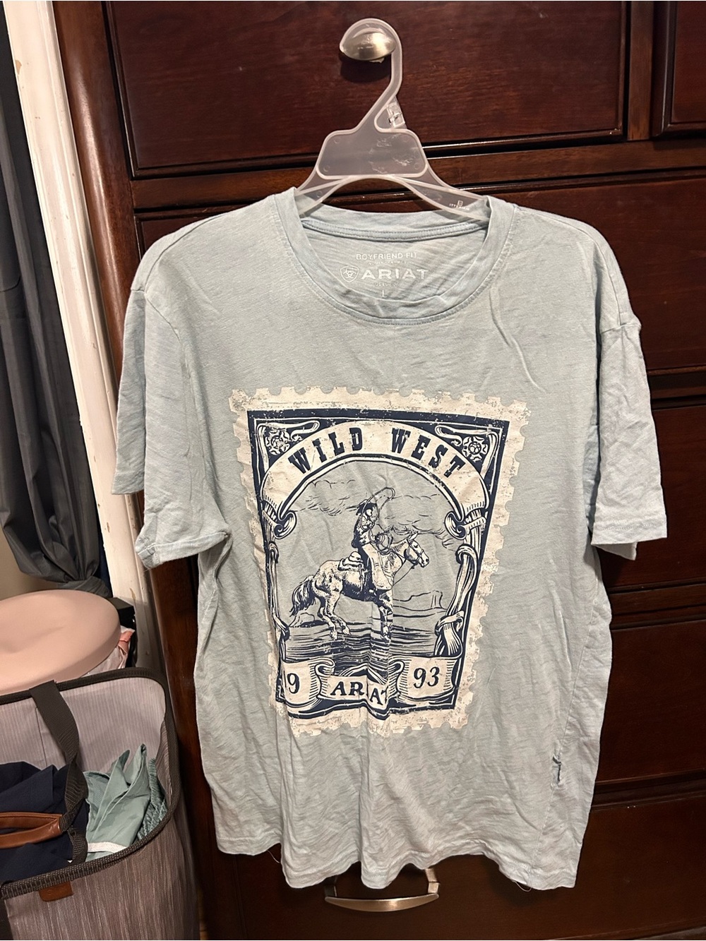 Ariat Light Blue Wild West Graphic Short Sleeve Tee